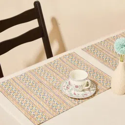 Fabindia Blue Cotton Printed Nimi Placemat - Set of 6-picture-46