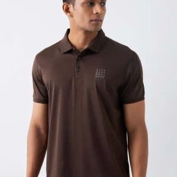 Spykar Bison Brown Cotton Slim Fit Polo T-Shirt-image-16