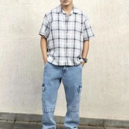 Hubberholme Men Cotton Short Sleeves Oversized Checked Shirt 7-image-27