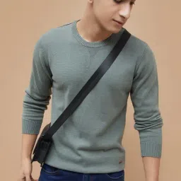 Fame Forever By Lifestyle Dark Sage Cotton Regular Fit T-Shirt-picture-12