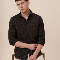 Crocodile Men Abstract Printed Spread Collar Cotton Casual Shirt-image-82