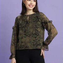 Forever 21 Olive Green Floral Print Top-picture-23