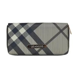 Abeeza Grey Checked Vegan Leather Wallet-2