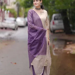 GoSriKi Square Neck Straight Kurta With Trouser And Dupatta-image-50