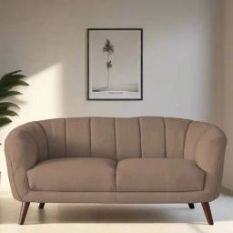 Febonic Cookie Beige Neem Wood Benjamin 2 Seater Sofa-image-43