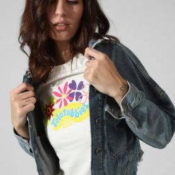 Only White Cotton Graphic Print T-Shirt-image-11