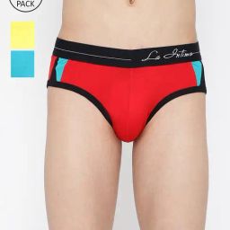 La Intimo Multicolored Comfort Fit Colour Block Briefs - Pack Of 3-image-99