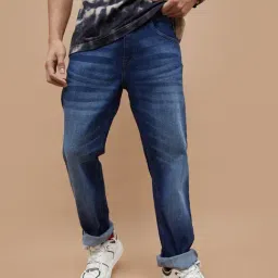 Forca By Lifestyle Mid Blue Cotton Slim Fit Jeans-image-33