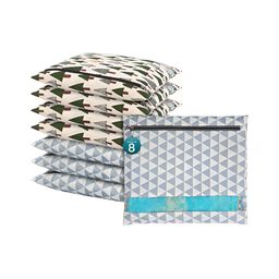 Aura Grey & Green 8 Pieces Printed Drawer Organisers-47