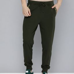 Harvard Men Olive Green Solid Joggers-image-63