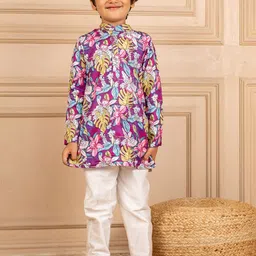 Jilmil Boys Floral Print Regular Kurti with Trousers-image-85