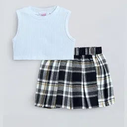 Hopscotch Girls Cotton Blend Solid Clothing Set-picture-43