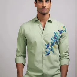 HE SPOKE Men Smart Tailored Fit Opaque Printed Casual Shirt-image-44