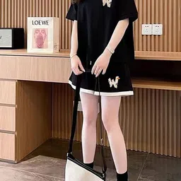 JC Mode Printed Shirt Collar T-Shirt & Short Co-Ords image 2