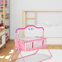 SafeChamp Sweetie Pie Baby Crib Bassinet Cot Swing Cradle Pink Bassinet And Toy - Pink-20