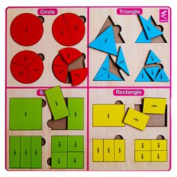 Wissen Shapes Fractions Activity Puzzle Board Game (color may vary)-17