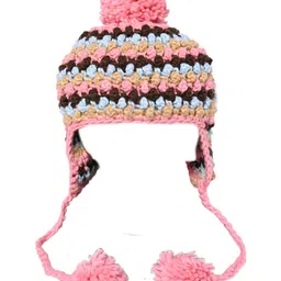 Kid-O-World Colour Blocked Woven Pattern Detailed Cap - Light Pink-picture-11