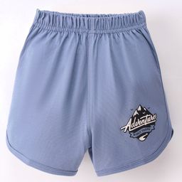 Doreme Single Jersey Above Knee Length Shorts with Text Print - Ice Berg-picture-26