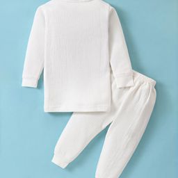 Bodycare Cotton Full Sleeves Anitbacterial Thermal Inner Wear Set - White-image-6