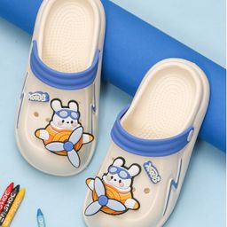 Yellow Bee Rubber   Airplane Detailed  Clogs - White-image-50