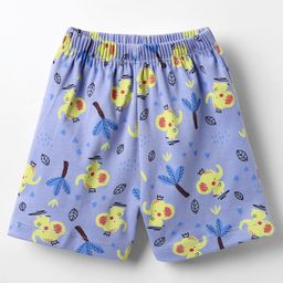 Child World Interlock Knee Length Shorts With Elephant Print - Royal Blue-image-91