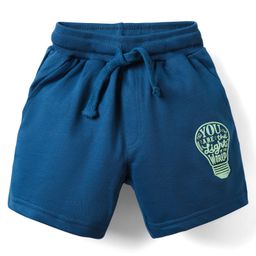 Taeko Single Jersey Knit Knee Length Shorts With Lightbulb Print - Blue-image-75