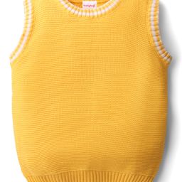 Babyhug Knit Sleeveless Solid Color Pullover Sweater Vest - Yellow-image-78