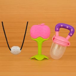 Badal Kidz Presents Combo For 3+ Months Baby To 1+ Year Old Babies Which Includes 1 Tlismi Moti , 1Teether and 1 fruit feeder - Multicolour-image-34