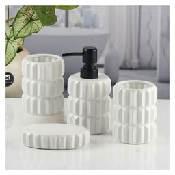 KOOKEE Ceramic Bathroom Accessories Set of 4 with Soap Dispenser (11437) image 2
