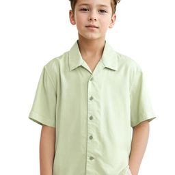 RARE ONES Boys Solid Cuban Collar Casual Shirt-image-66