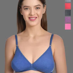 Aimly Pack Of 6 Half Coverage Non Padded All Day Comfort Cotton T-shirt Bra-image-73