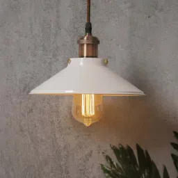 Homesake White Cone Shaped Lamp with Aluminium Holder - Set of 1-image-35