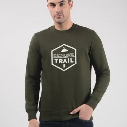 Numero Uno Olive Regular Fit Printed Sweatshirt-22