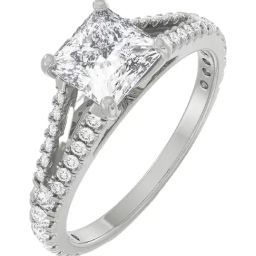 Emori 14k White Gold & Diamond Princess Cut Splendor Ring-image-63