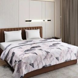 Monte Carlo Tulip Light Grey Polyester Printed 290 GSM Double Blanket-15