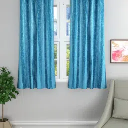 Romee Blue Polyester Floral Curtains and Sheers-image-62