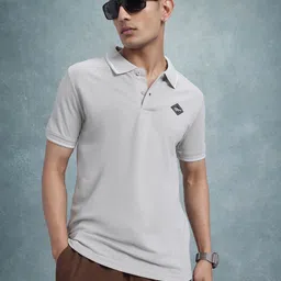 The Roadster Lifestyle Co. Men Polo Collar Applique T-shirt-picture-35