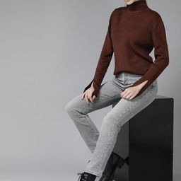 Roadster Women Brown Solid Pullover-picture-34