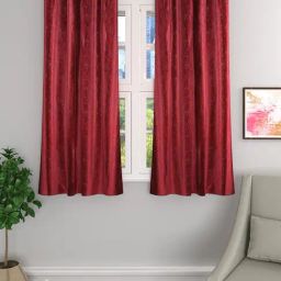 Romee Maroon Polyester Ethnic Curtains and Sheers-image-12