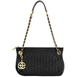 Eske Piquer Black Textured Medium Handbag-14