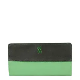 Baggit Lwxe Fleek Green & Black Color Block Bi-Fold Wallet for Women-picture-17