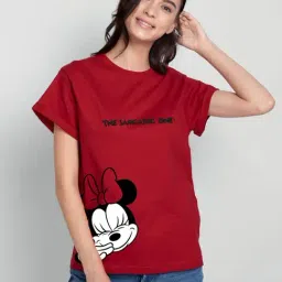 Bewakoof Red Printed T-Shirt-picture-5