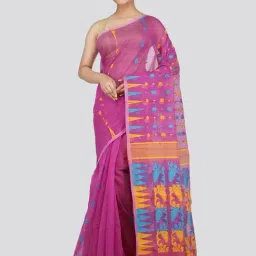 Pinkloom Purple Woven Saree-image-40