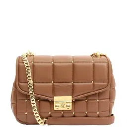 Eske Brown Quilted Large Sling Handbag-14