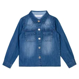 Budding Bees Kids Blue Solid Full Sleeves Jacket-image-57