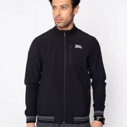 Royal Enfield Black Full Sleeves Mock Collar Jacket-image-36
