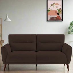 Febonic Coffee Brown Neem Wood Castro 2 Seater Sofa-image-15