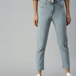 SHOWOFF Mom Fit High-Rise Grey Clean Look Jeans-image-15