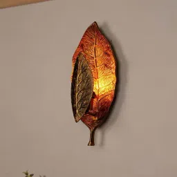 FOS LIGHTING Adorned Leaves Contemporary Golden Aluminium Wall Sconce-image-49