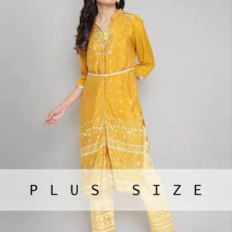 Aurelia Yellow Embellished Straight Kurta-image-93